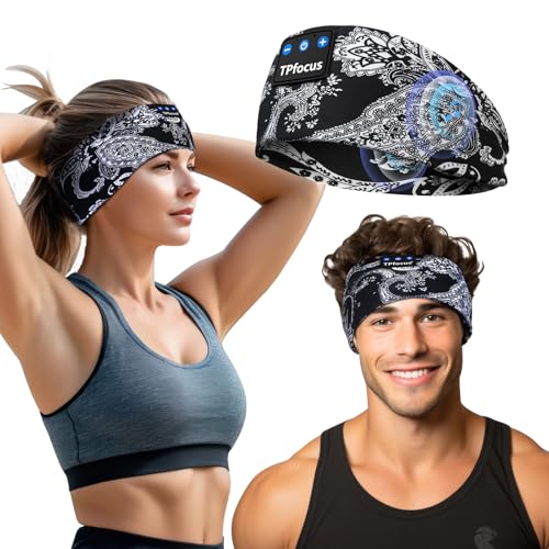 TPfocus Auriculares para dormir auriculares Bluetooth5.4 presente homem e mulher, sonno auriculares banda desportiva sem fios recarregável auriculares para corrida, viagens e relaxamento (preto
