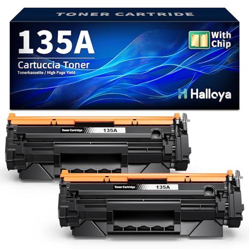 Halloya 135A Tonificador compatível para HP 135A 135X W1350X W1350A para HP Laserjet m209dw MFP m234dw M234dwn m234sdw m234sdn m234 m209 (2 preto, com chip)