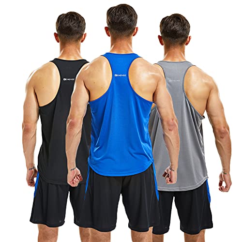 frueo 3 Pack t-shirt de alças desportiva homem musculação fitness tank top homem ginásio sem mangas t-shirts colete