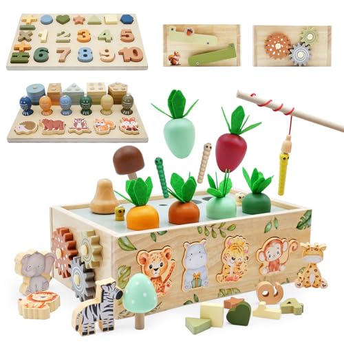 Montessori Brinquedos 12 3 anos de madeira, safari jogos educativos crianças 1 2 3 anos, 9 em 1 brinquedos crianças 1 2 3 anos montessori madeira, jogos infantis montessori, presentes crianças 1 2 3 4