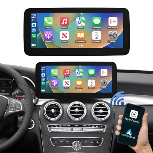 Road Top 12,3 polegadas rádio carro com Carplay para Mecedes Benz C GLC V Class W205 W447 2015-2018 ano com sistema NTG5.0, suporte para sem fios Carplay/Android Auto/Mirrorlink