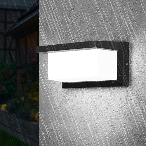 CHENBEN Aplique parede exterior, 6500 K 18 W luz exterior, IP65 impermeável candeeiro exterior, alumínio luz led exterior para decoração de jardim, terraço, varanda, pátio, garagem