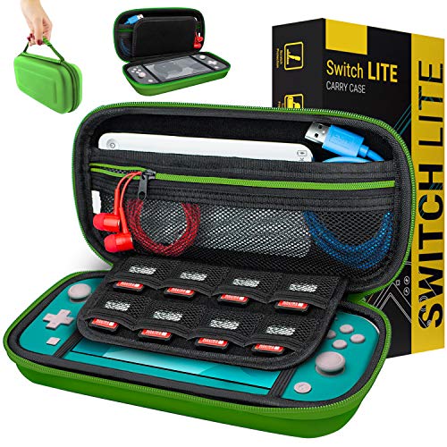 Orzly Capa de transporte para Nintendo Switch Lite, capa protetora de viagem rígida para levar a consola Nintendo Switch Lite e os seus acessórios