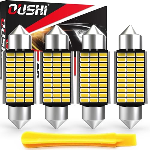 OUSHI Festoon C5W Lâmpadas LED LED de 39 mm de 1,54 polegadas, Canbus 12 V 6000 K branco super brilhante, 6411, 6413 6423 6461 DE3425 DE3423 Luzes interiores e de matrícula sem polarizidade, 4