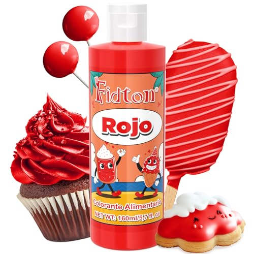 Corante alimentar 160 ml - grande capacidade corantes alimentares substituição altamente concentrada para decoração de bolos, cor alimentar para Fondant cores, Macarrone, Donuts - vermelho