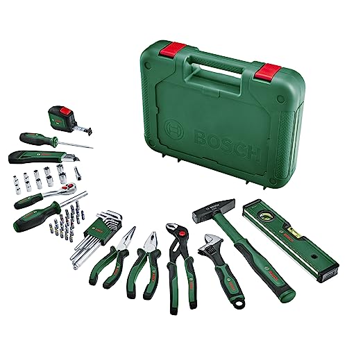 Bosch Home and Garden Conjunto de ferramentas de mão avançado, 52 peças, para fãs de bricolage, longa vida útil, materiais de qualidade, características de design ergonómico