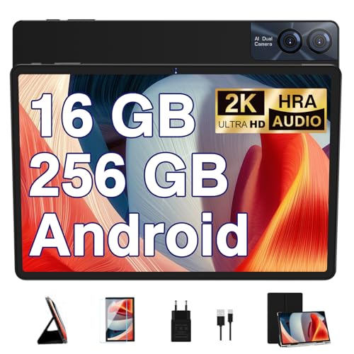 GOODTEL Tablet 11 polegadas ecrã 2K 2000 * 1200 Android 16 GB RAM 256 GB ROM bateria 8600 mAh, 5G WLAN, Bluetooth 5.0, 13 MP+5 MP, certificado GMS, tipo-C, corpo metálico, preto