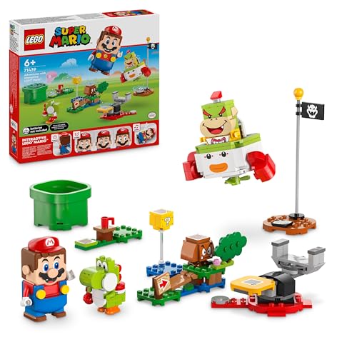 LEGO Super Mario aventuras interativas mario com figuras de personagens, mini helikoopa de Bowsy, brinquedo Yoshi, presente Gamer para crianças, meninas e fãs de videojogo de 6 anos ou mais 71439