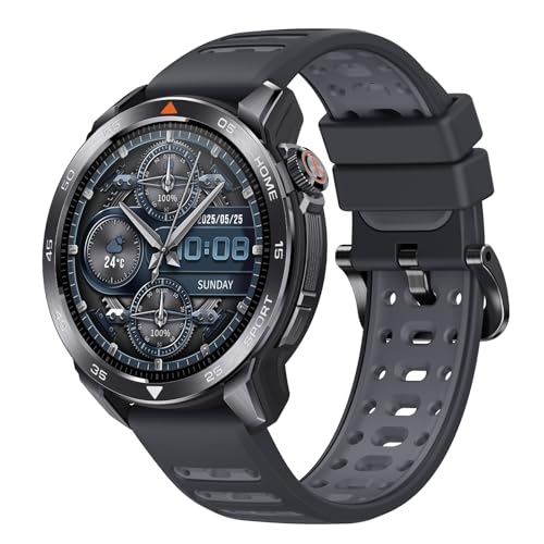 Mibro GS Pro2 Relógio inteligente para correr com GPS, 1,43 '' aço inoxidável Smartwatch homem com chamadas Bluetooth, impermeável relógio inteligente com altura/bússola para iOS Android, cinzento