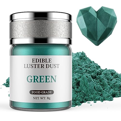 Purpurina comestível verde 8 g, Waysroma purpurina comestível de reposição purpurina comestível bebidas Sprinkles de reposição para bolo, chocolate da Páscoa, bolos, morangos, Fondant
