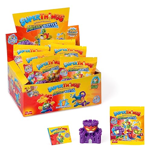 SUPERTHINGS RIVALS OF KABOOM Série Mutant Battle - caixa com 25 envelopes surpresa com figuras colecionáveis da série Mutant Battle. Cada envelope contém 1 SuperThing surpresa e 1 Checklist
