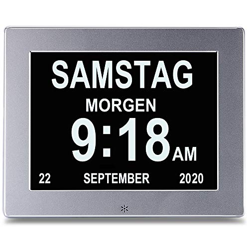 Ykall 8" LCD relógio digital calendário com data, relógio digital parede para leitura deemência, crianças, idosos, incapacidade visual e doença de Alzheimer, presentes para idosos