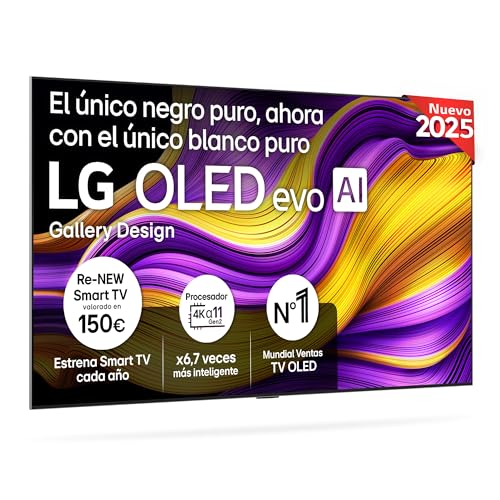LG OLED77G54LW Televisão de 77", OLED EVO 4K, Smart TV AI B5, WebOS 25, Super Upscaling, Visão Dolby e Dolby Atmos, AMD FreeSync, Alexa/Google Assistant, preto