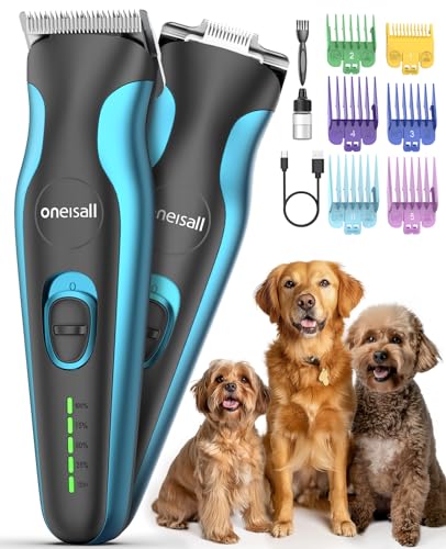 oneisall Máquina de cortar pelo cães 2 em 1, corta-pelos cães e gatos profissional, máquina de descascar cães para corpo, patas, olhos, orelhas e rosto