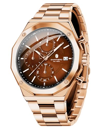 BY BENYAR Relógios para homem relógio de pulso de luxo de aço inoxidável 50 m impermeável movimento analógico data relógio elegante presente para homens