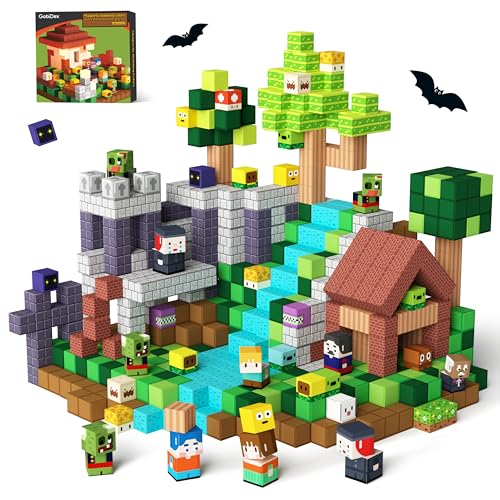 GobiDex Blocos de construção magnéticos de 100 peças - blocos de Zomblock, brinquedo de construção educacional, presente para meninos e meninas de 3 a 10 anos