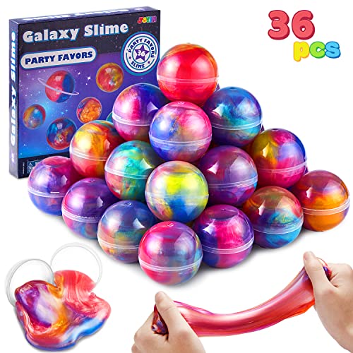 JOYIN Slime Kit Party Favours, 36 Pack Galaxy Slime Ball Party Favors - elástico, não pegajoso, livre de sujidade, aliviar o stress e seguro para meninas e meninos