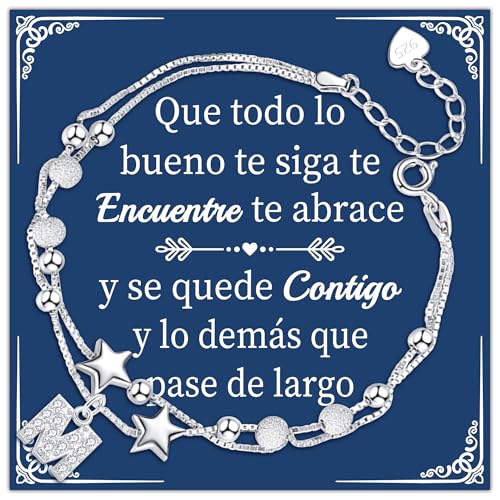 Astellea Presentes para mulheres pulseira de prata com letras iniciais presentes criativos para amigas irmãs colegas filhas mães tias esposa Natal aniversário graduação