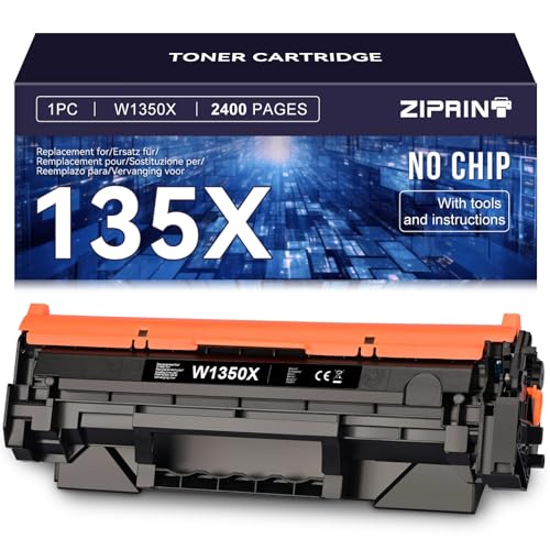 ZIPRINT W1350X - Tonificador de substituição para HP 135X W1350X W1350A para HP Laserjet M209 M209dw MFP M234 M234dw M234sdw M234sdn (1 preto, sem chip)
