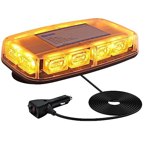 AUTOUTLET Luz de emergência estroboscópica magnética luz rotativa âmbar 72 LED 10 V - 30 V 14 modos de luz homologada CE, ROHS ECE R10 E9 R65 para trator, camiões