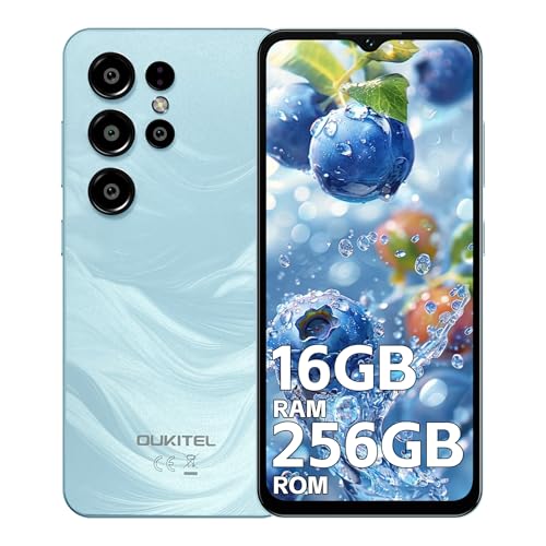 OUKITEL C1 Plus telefones celulares livres 2025-16 GB + 256 GB/1TB Smartphone, bateria 5000 mAh, ecrã HD de 6,52" Android 14 telemóveis, câmara 13 MP+5 MP, 4G Dual SIM/Face ID/OTG/3,5 mm Jack