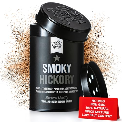 Smoky Hickory BBQ Rub, Spice Mix, Temperador - especiarias para churrasco, temperos, seco para carne, legumes, fumados, cordeiro, bife, figas, frango, peixe e batatas - 175 g