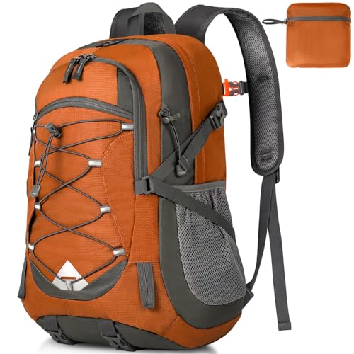 IGOLUMON Mochila de caminhada de 40 l mochila dobrável ultraleve mochila de viagem mochilas de marcha para homem mulher para acampar viagens excursões acampadas montanha ao ar livre, preta