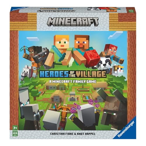 Ravensburger - Minecraft Brinquedos | Jogo Minecraft | Jogo de mesa para crianças 6 anos ou mais, jogo de mesa 6 anos, de 2 a 4 jogadores, Heroes of The Village | versão espanhol