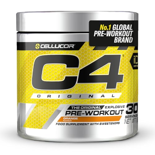 C4 Original - Suplemento em pó para pré-treino - laranja, bebida energética para antes do treino, 150 mg de cafeína beta alanina monohidrato de creatina | 30 porções