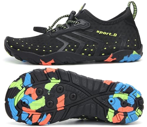 SAGUARO Sapatilhas de água respirável para menino e menina sapatos de água antiderrapantes sapatilhas de praia scarpins piscina calçado para natação surf aquático, Gr 24-36 UE