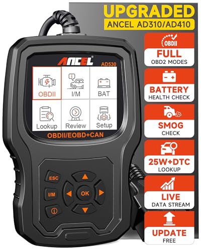 ANCEL AD530 OBD2 scanner de código de carro leitor de diagnóstico ferramenta de digitalização com definição de código melhorada e estado da bateria gráfica melhorada