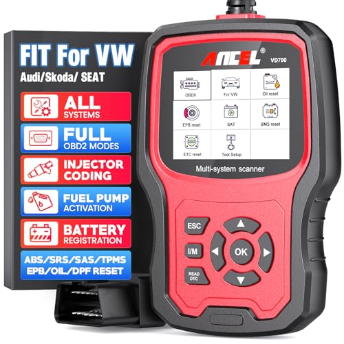 ANCEL VD700Pro Leitor de código OBD2 scanner de todo o sistema com 8 características especiais para veículos VAG OBD mudança de óleo TPMS EPB TPS codificação do injetor SAS DPF regeneração