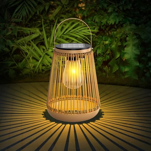 KagoLing Lanternas solares exteriores, 2 peças, luz solar suspensa, IP65 LED impermeável, decorações candeeiro solar exterior para jardim, terraço, varanda, relva, alpendre, pátio, campismo
