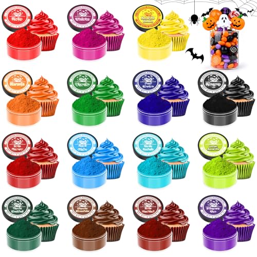 Corante alimentar em pó, 15 cores x 5 g, conjunto de corantes alimentares, pintura comestível de alta concentração para forno, ondant, macarons, buttercream - sem OGM, vegan