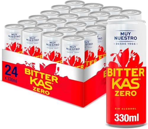 Bitter kas zero refrescante com sabor amargo sem álcool, sem açúcares e sem calorias, pack de 24 latas de 330 ml, 7,92 litros no total