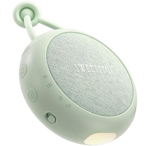 Sweety Fox Máquina de ruído branco bebé - verde - canção de berço para bebé, luz noturna e música para dormir, 15 sons, recarregável por USB