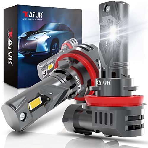 KATUR Lâmpada H11 LED Canbus 20000LM 100W, 400% luminosidade 6000K branca Xenon H8 H9 de faróis Plug & Play sem polarizidade 1:1 tamanho de substituição de halogéneo (2 peças)