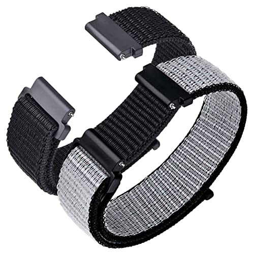 ANNEFIT 2 peças correias de nylon para relógio, 16 mm 18 mm 19 mm 20 mm 22 mm, bandas desportivas ajustáveis e respiráveis para homem mulher