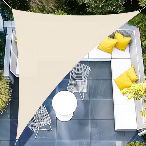 Sunnylaxx 3 x 3 x 4,25 m, vela de sombra impermeável, caqui, claro, toldo exterior, terraço, proteção contra raios UV, para exteriores, pérgolas e jardim, terraços