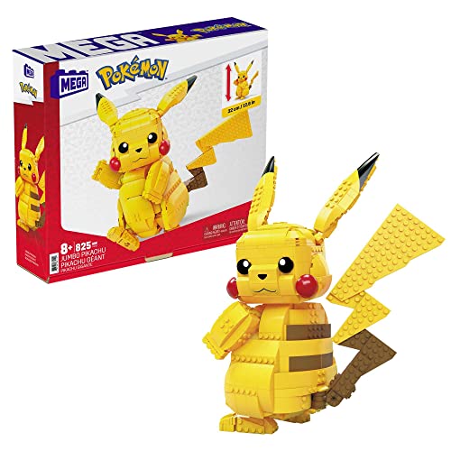 Mega Construx Pokemon Figura Jumbo Pikachu, brinquedos crianças + 8 anos (Mattel FVK81)