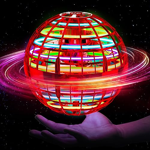 Ivtivfu Bola voadora (vermelha) Flying mágica Hover Ball Fly UFO bolas voadoras para crianças jogos para crianças ao ar livre presentes para crianças de 6 8 10 12 14 16 18