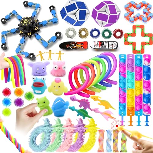 50 unidades Fidget Toy Set, brinquedos de stress e ansiedade para crianças e adultos, anti-stress para autismo e Tdah, brinquedos sensoriais para festas de aniversário de crianças.