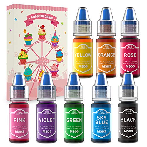 Colorante alimentar Set 8 cores abre corantes alimentares pastelaria líquido Food Colouring alto concentrado para colorir bolos macaron biscoitos rosquilhas