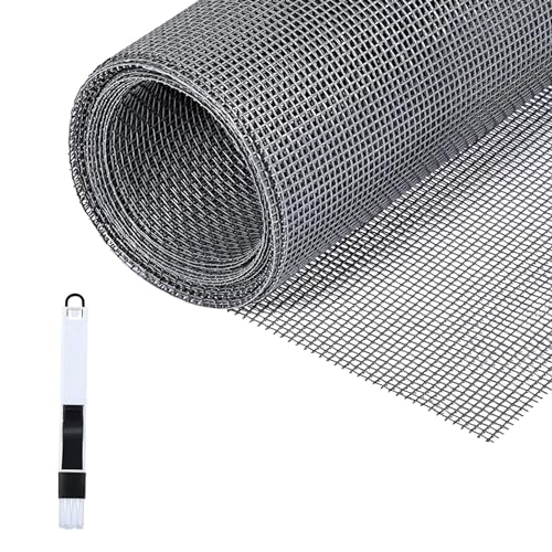 Fillis Rede mosquiteira para janelas, 150 x 500 cm, mosquiteira de fibra de vidro, mosquiteira cortada à medida, bricolage com rolo escova de limpeza, mosquiteira de gaze para janelas e portas,