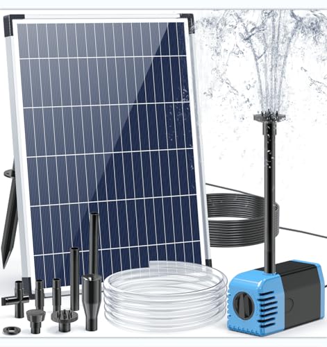 Biling Bomba solar para tanque com filtro, 12 W, 605 L/H, fonte solar para exterior, 2 m, conjunto de água solar, 5 m, comprimento do cabo, 4 bicos, fonte solar para exteriores, jardim, cascata