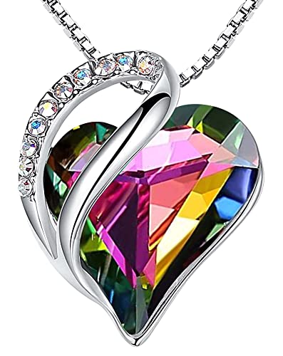 Leafael Birthstone Colar de mulher | Birthstone colar de vidro. | Colar para mulheres com pingente hipoalergénico com caixa de presente incluída