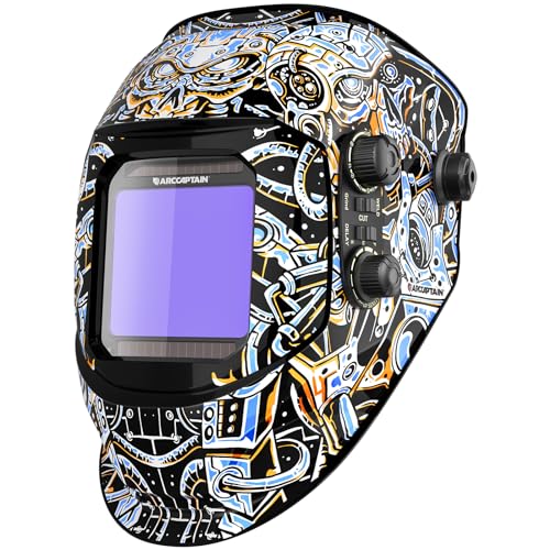 Capacete de soldador ARCCAPTAIN, capô de soldador de escurecimento automático 1/1/1/1 clareza ótica superior