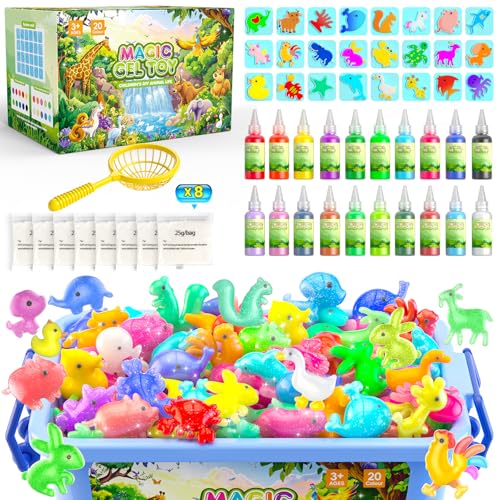 Hot Bee Conjunto de 20 cores Magic Water Elf, Conjunto 3D Aqua Gelz Set, tema quinta gel Creature crianças brinquedos de substituição de gel Aqua Set Squishy DIY conjunto de brinquedos presentes para