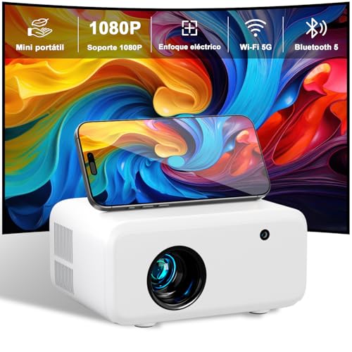 Mini projetor portátil 2025 atualizado, Visulapex V3 Pro projetor de 12000 lúmenes com suporte FHD 1080P, zoom de 50% e foco elétrico, projetor 5G WiFi Bluetooth para iOS/Android/TV Stickck. /