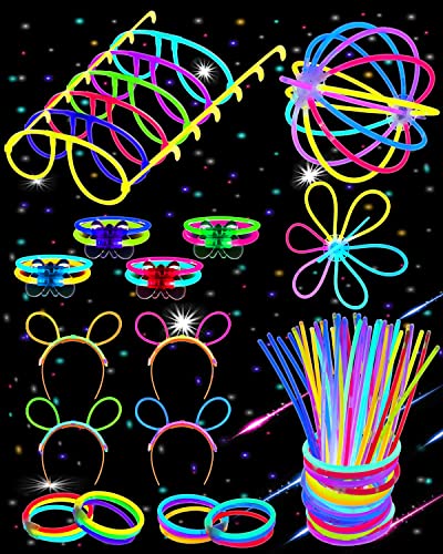 Carehabi Conjunto de 100 barras luminosas para crianças, com conector, acessórios para festas, festivais